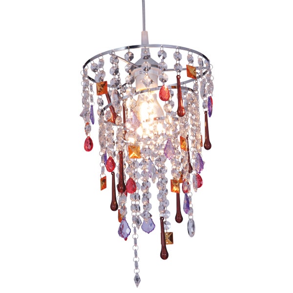 Hängeleuchte mit farbigen Glassteinen