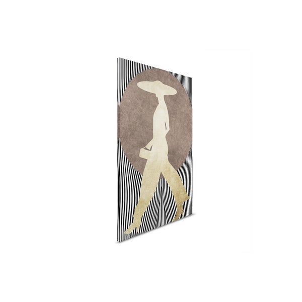 Dekoratives Wandbild mit Frauensilhouette und Streifenmuster