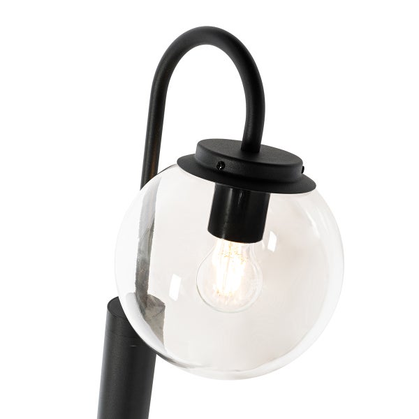Moderne Laterne schwarz mit Klarglas 200 cm IP44 - Sfera