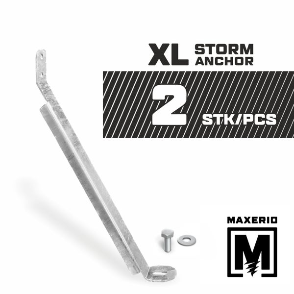MAXERIO® 2er XL Storm-Anchor (Sturmanker) für Schraubfundament Bodenhülse Erdanker Einschraubbodenhülse Erdschraube Einschraubhülse Erdschraubenfundament Bodenanker Schraubanker Fundament für Zaun Sichtschutz