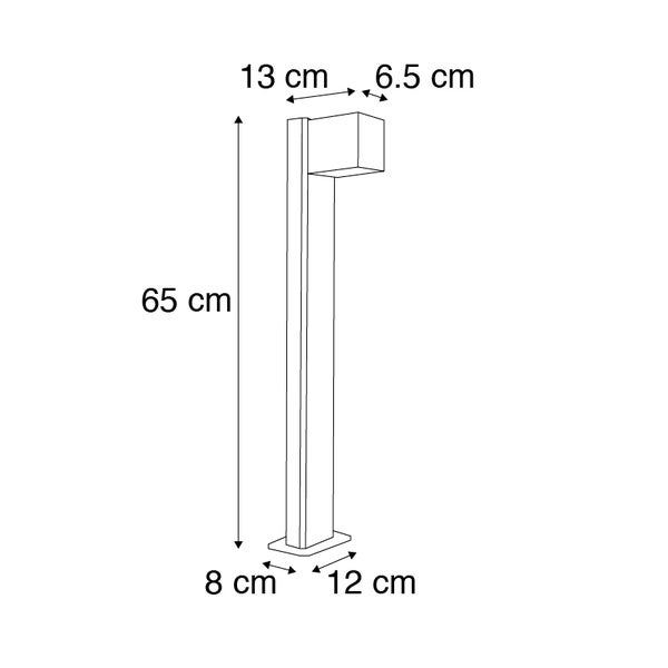 Smarte stehende Außenleuchte Anthrazit 65 cm IP44 inkl. Wifi GU10 - Baleno