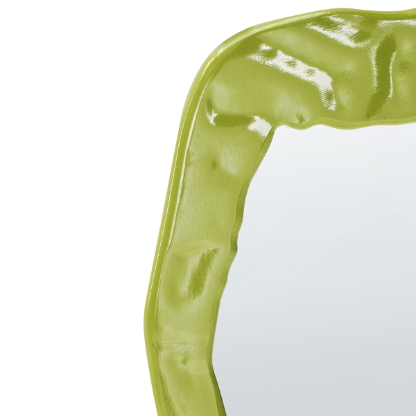 Detailansicht eines grünen Spiegels