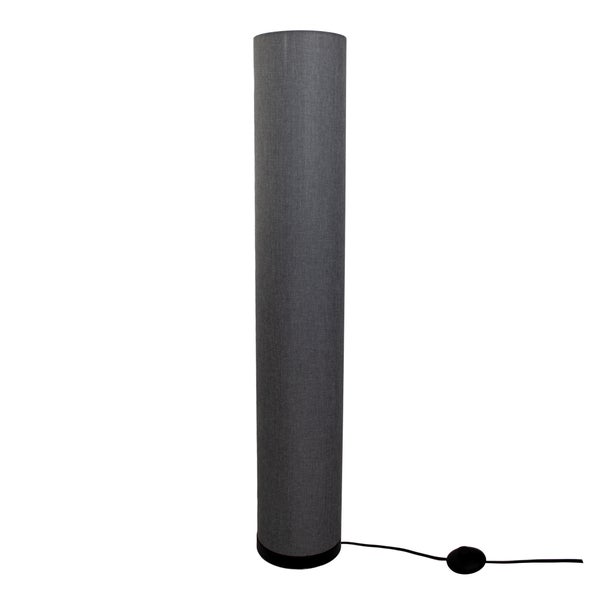 Stehleuchte BEATE grau aus Metall und einem Textilschirm in grau, E27-Fassung, Stehlampe für Esszimmer, Wohnzimmer, Diele oder Büro, ca. 110 cm hoch