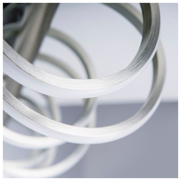 LED Deckenleuchte BELLEZA, moderne Deckenlampe aus Metall und Kunststoff in Nickel matt und  Weiß, mit fest verbauten LEDs, 100cm lang. Die ideale Beleuchtung für Wohnzimmer, Esszimmer oder Küche.