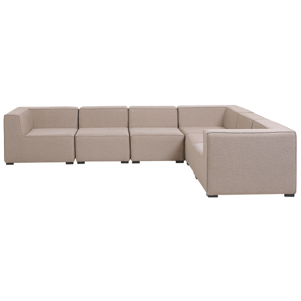 Garten Ecksofa mit Ottomane 7-Sitzer AREZZO linksseitig modular Beige
