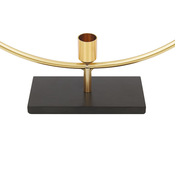 Kerzenständer mit Ringelement und rechteckigem Sockel