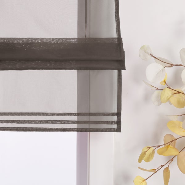 Römische Fensterjalousie mit transparentem Stoff