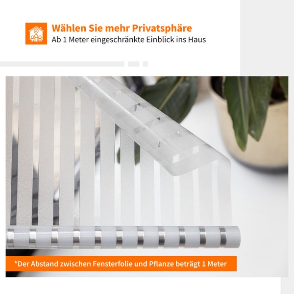 Anleitung in acht Schritten zum Anbringen von Fensterfolie für mehr Privatsphäre.