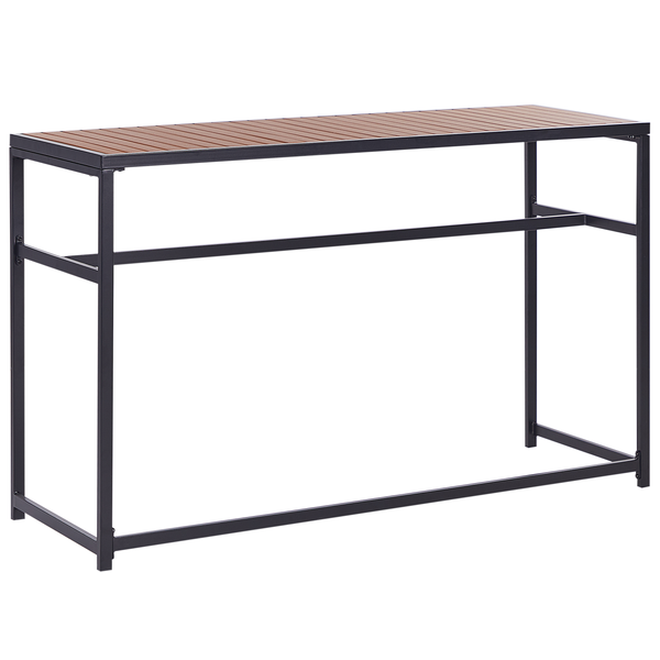 Bartisch mit Holzoptik Tischplatte und Metallgestell