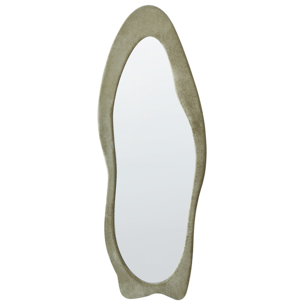 Wandspiegel REIGNY 57 cm 160 cm Samtstoff Olivgrün