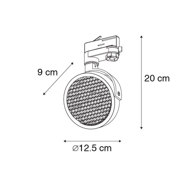 Moderne 3-Phasen Stromschiene spot schwarz - Master 111 Honey