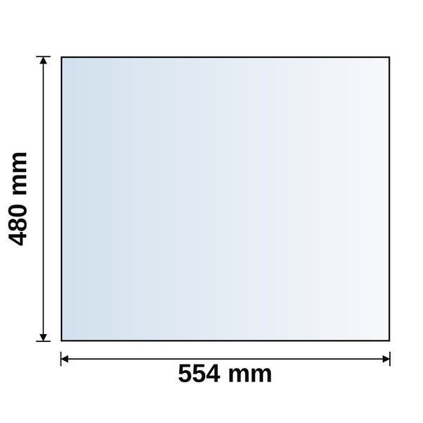 Maßzeichnung mit einer Höhe von 480 Millimetern und einer Breite von 554 Millimetern.