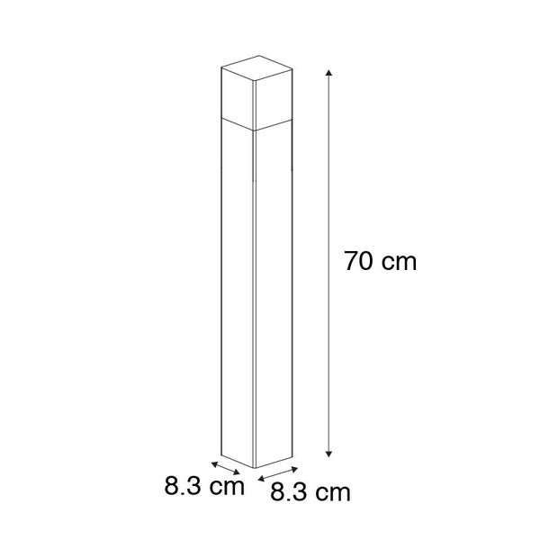 Außenstehlampe schwarz 70 cm IP44 mit Rauchglas - Dänemark