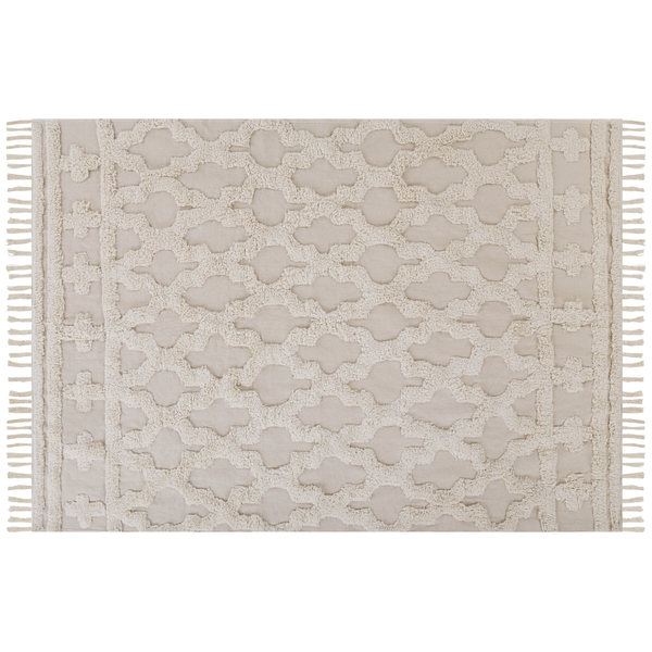 Teppich SULUOVA Beige 160 x 230 cm Baumwolle