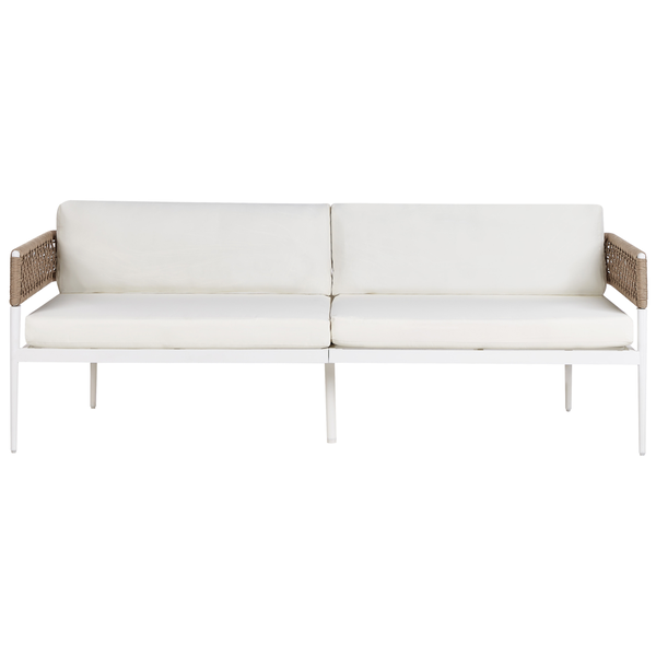 Lounge Set mit Tisch 5-Sitzer SERLA Metall Weiß