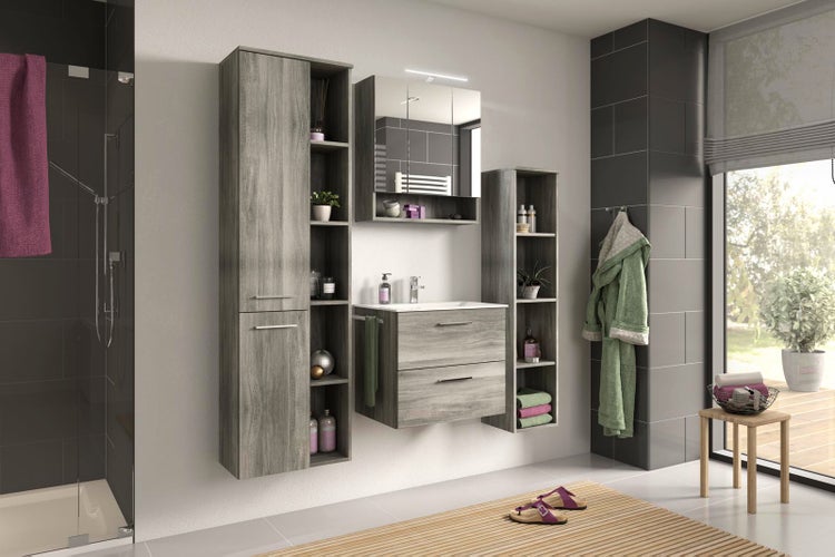 York Badschrank 4 raum rauchfarbenen. 30 X 31 X 136 cm