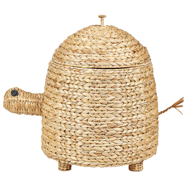 Schildkrötenförmiger Aufbewahrungskorb aus Wasserhyazinthe mit Deckel