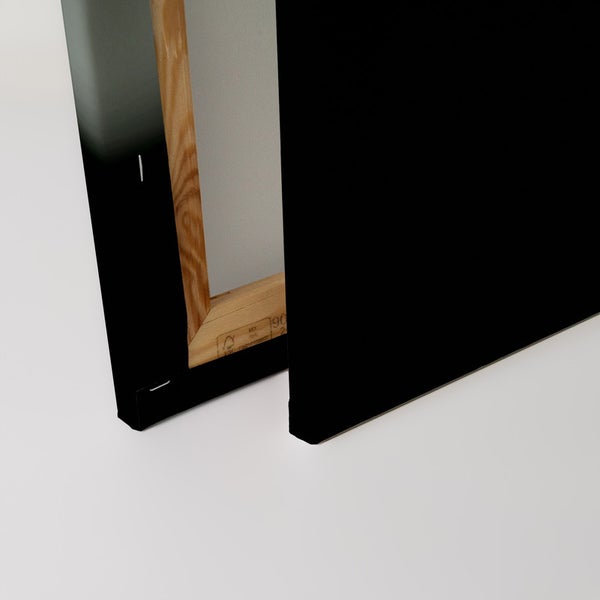 Detailansicht einer Leinwand mit Holzrahmen