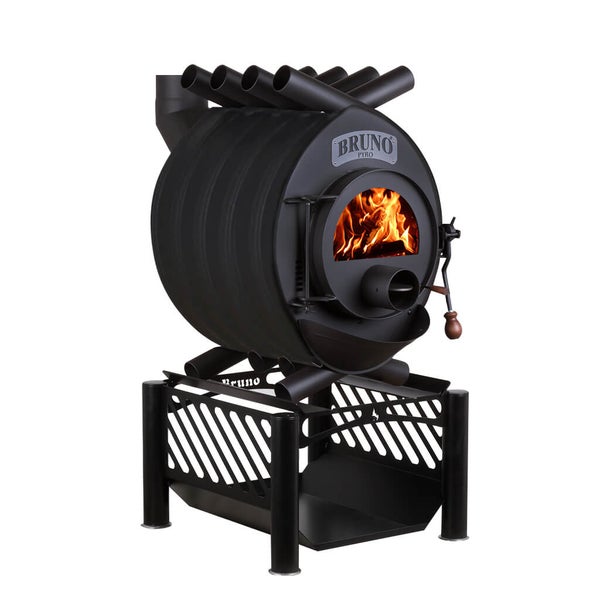 Bruno Pyro Holzofen mit Holzscheitablage