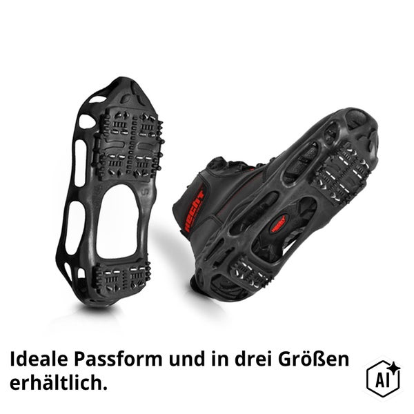 Hecht Schuhspikes mit Metallstollen für sicheren Halt auf Eis und Schnee, einfach über Schuhe zu ziehen.