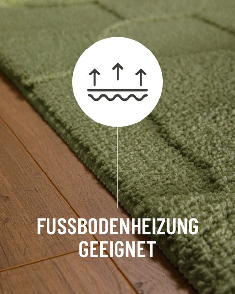 Teppich geeignet für Fußbodenheizung.