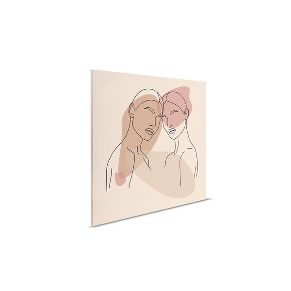 Abstrakte Wanddekoration mit Frauendarstellung als dekoratives Element