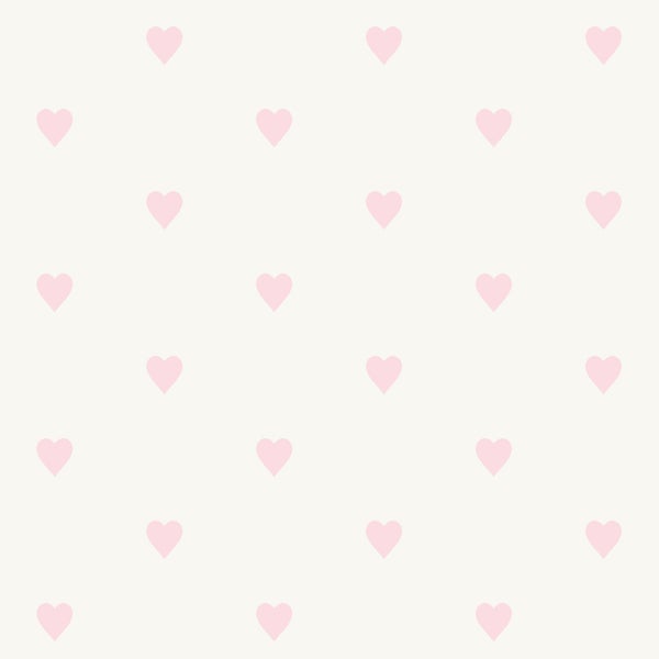 Origin Wallcoverings Tapete Herzchen Weiß und Rosa - 53 cm x 10.05 m - 347705