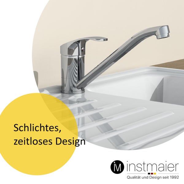instmaier Küchenarmatur K1 | 360° schwenkbar | Wasserhahn Küche | Spültischarmatur Chrom | mit Zentralverschraubung