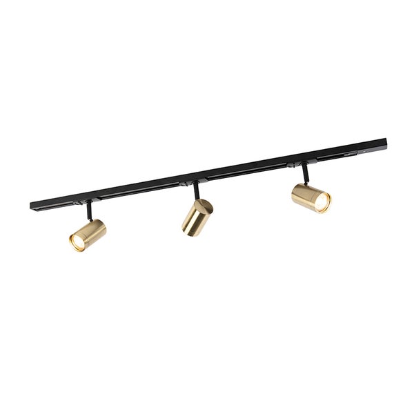Smartes Schienensystem Schwarz mit Gold 1-phasig 3 Lichter inkl. Wifi GU10- Jeana