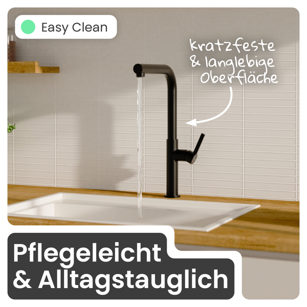 Spültischarmatur mit pflegeleichter und kratzfester Oberfläche