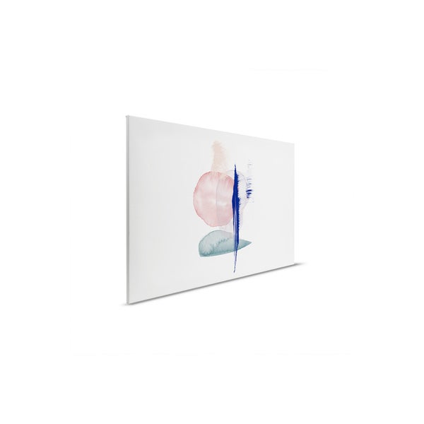 Abstraktes Wandbild mit Kreisen und Strichen