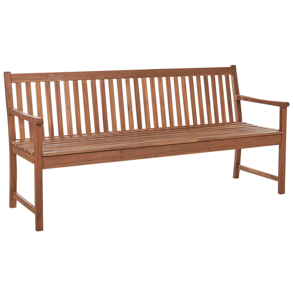 Gartenbank mit Auflage VIVARA 180 cm zertifiziertes Akazienholz Dunkelrot