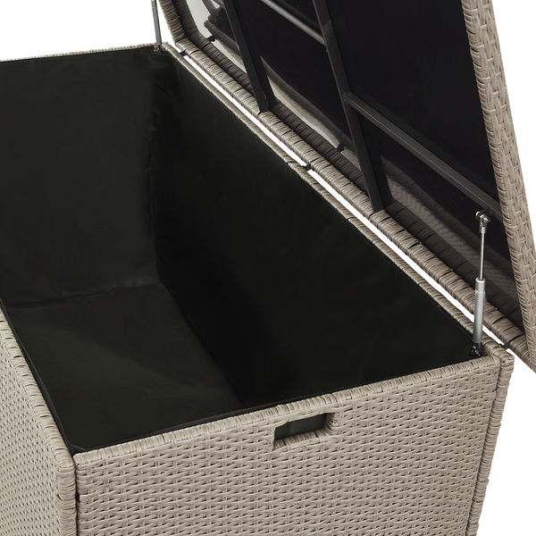 Aufbewahrungsbox MODENA Polyrattan 155 cm 75 cm Taupe