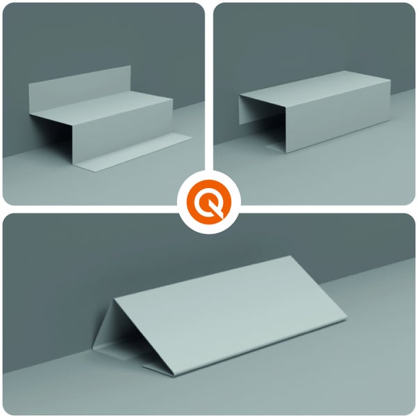 Verschiedene Blechprofile zur Bauinstallation