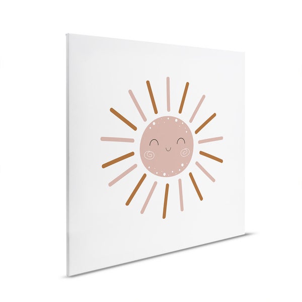 Dekorative Leinwand mit einem lächelnden Sonnendesign