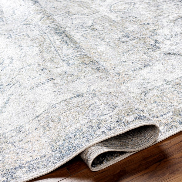 Vintage Teppich Maschinenwaschbar Grau/Blau 160x213 cm VIVIAN