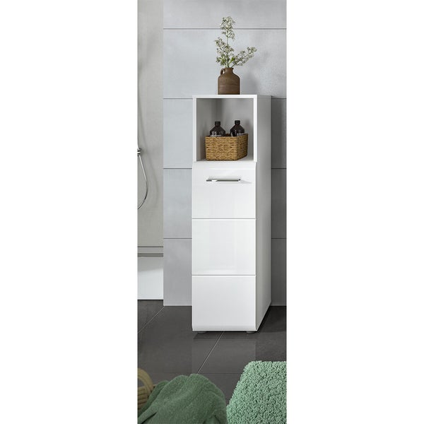 Ice Badschrank 1 Tür 1 Fach weiß Hochglanz. 30 X 30 X 110 cm