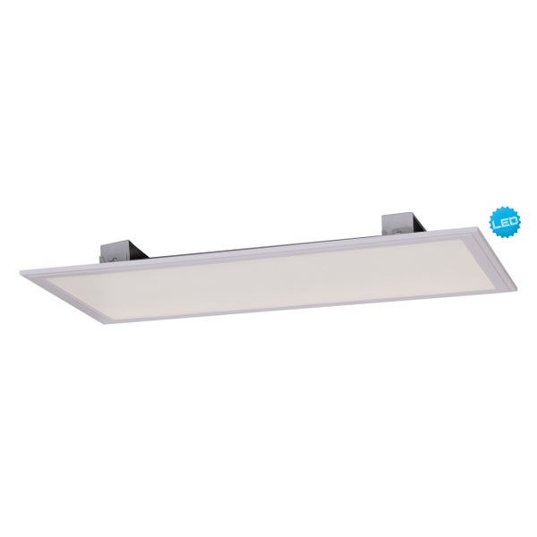 LED Aufbaupanel SORRISO, Aufbauleuchte aus Metall und Kunststoff in Weiß mit fest verbauten LEDs, 30 x 60 cm groß für Innenräume