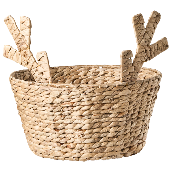 Korb aus Wasserhyazinthe mit Geweih