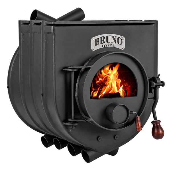 Bruno Mini Kaminofen mit Sichtfenster und Holzgriff