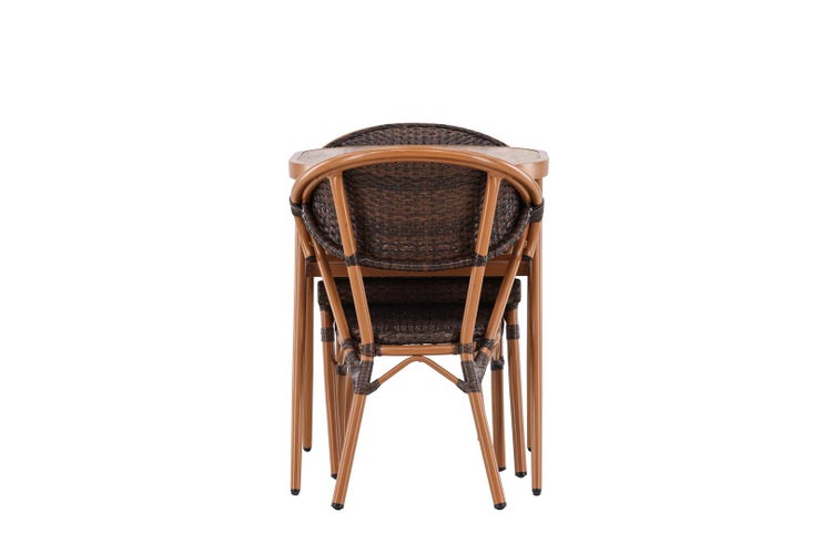 Abrantes Gartenset Tisch, 2 Stühle braun. 80 X 80 X 74 cm