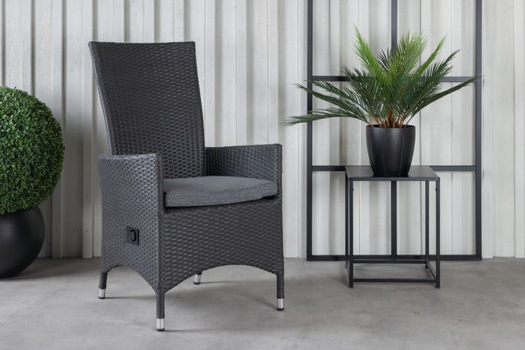 Padova Gartenstuhl inkl. Kissen, einstellbar schwarz. 2er Set