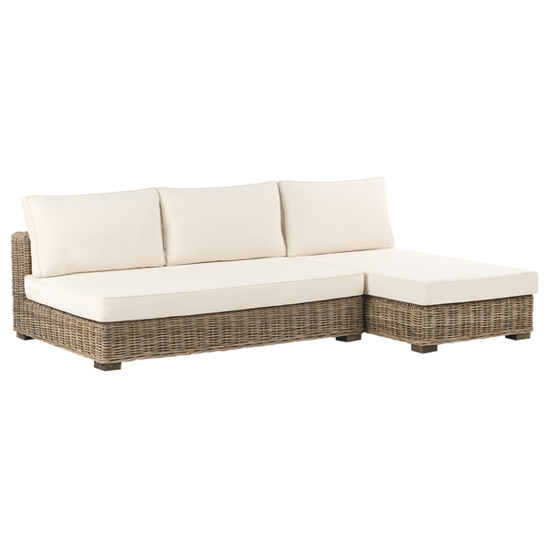 Gartenlounge aus Rattan mit Polster