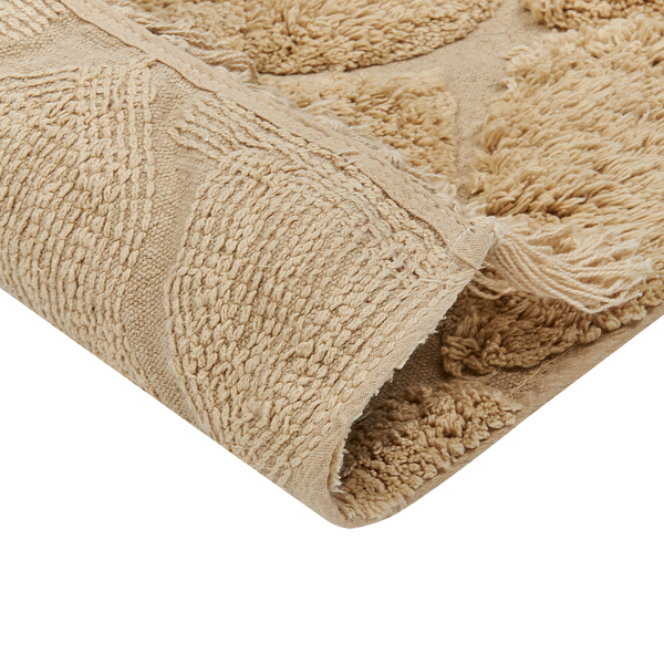 Teppich Baumwolle sandbeige 160 x 230 cm geometrisches Muster Kurzflor SANLIURFA