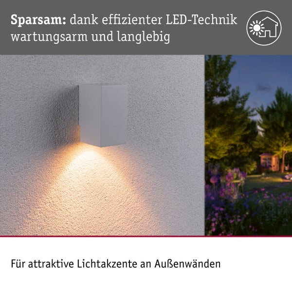 Moderne LED Außenwandleuchte für Akzentbeleuchtung an Hausfassaden