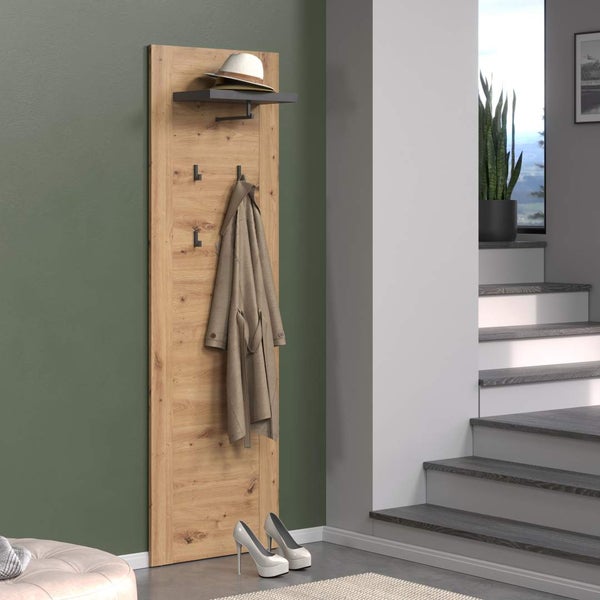 Follow Wandgarderobe grau, Eiche dekor. 62 X 26 X 199 cm
