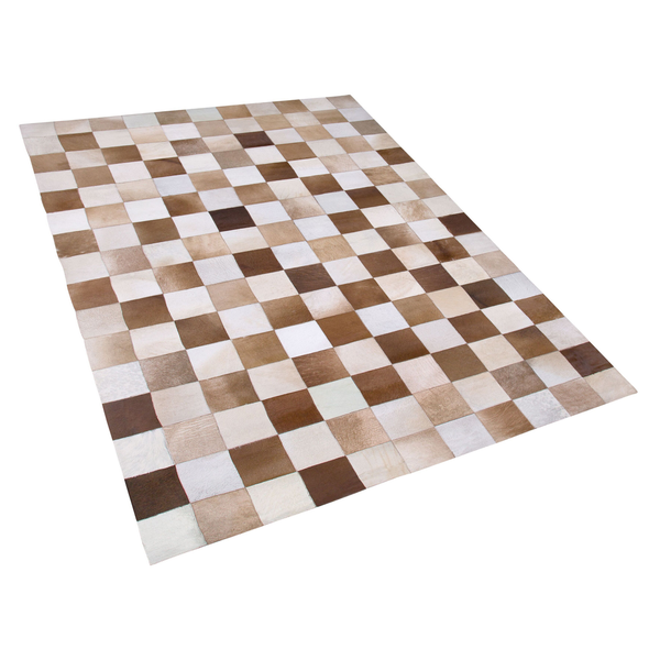 Teppich SOLMAZ Beige 140 x 200 cm Echtleder