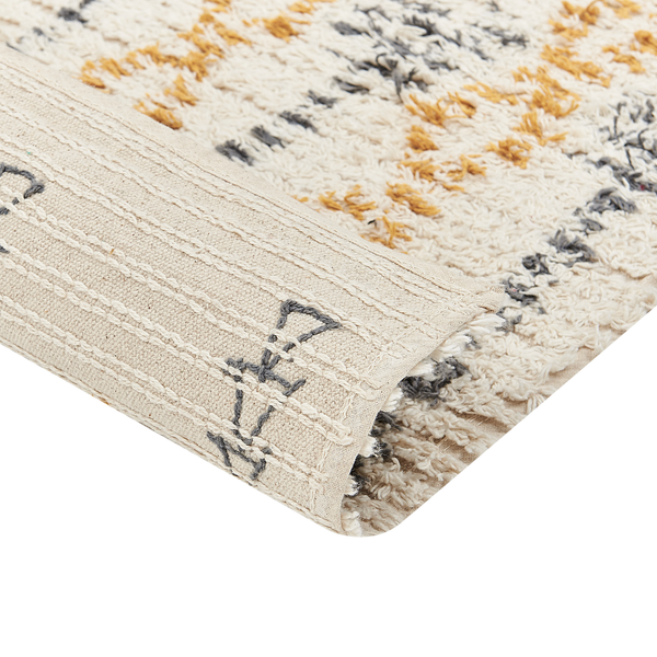 Teppich KADAPA Beige 140 x 200 cm Baumwolle