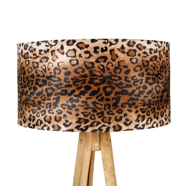 Ländliches Stativ Vintage Holz mit Leopardenhaube 50 cm - Tripod Classic