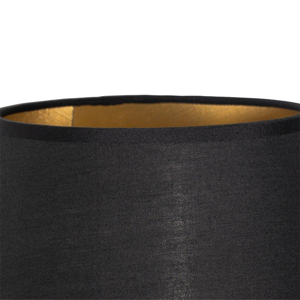 Moderne Wandleuchte Schwarz inkl. Schirm mit goldener Innenseite - Pluk